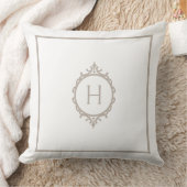 チェルシーライトトープと白モノグラムの色 クッション (ブランケット)