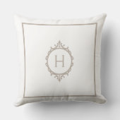 チェルシーライトトープと白モノグラムの色 クッション (裏面)