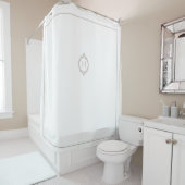 チェルシーライトトープと白モノグラムの色 シャワーカーテン (インサイチュ)