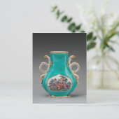 チェルシー磁器ターコイズ花瓶 ポストカード (スタンド正面)