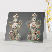 チェルシー磁器ツイン花瓶 カード (黄色い花)