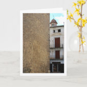 チェルバの町、バレンシア、スペイン（ポートレート） カード (黄色い花)