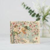 チェルブキューピッドフルートマグノリアツリーハート ポストカード (スタンド正面)