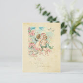 チェルブバレンティーンズデイヴィンテージエンジェルピンク2月 ポストカード (スタンド正面)