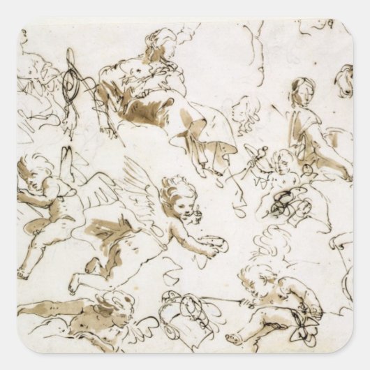 チェルブ、18世紀初頭（ペンとインクと洗剤） スクエアシール (正面)