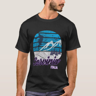 チェルヴィニア ヴァッレ・ダオスタ イタリア スキーリゾート スノーボード Tシャツ