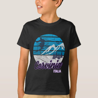 チェルヴィニア ヴァッレ・ダオスタ イタリア スキーリゾート スノーボード Tシャツ