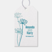 チェルヴィルブルーティール（緑がかった色）結婚ホワイトのギフトラベル ギフトタグ (正面)