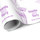 チェルヴィルモダンパープルの名結婚前ギフト紙 ラッピングペーパー (ロールコーナー)