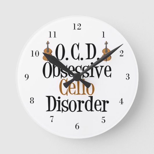チェロおもしろい ラウンド壁時計 (正面)