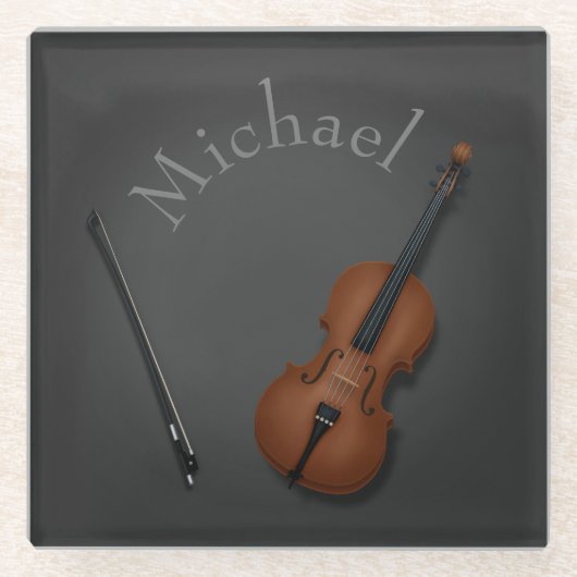 チェロお洒落&ボーカスタムミュージシャン ガラスコースター (正面)
