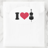 チェロが大好き 楕円形シール (バッグ)