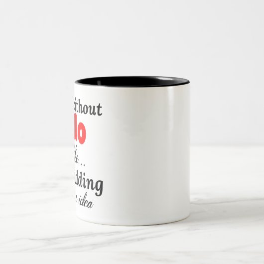 チェロのない日は私が持っていない冗談のようなものだ ツートーンマグカップ (中央)