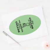 チェロのアウトレイド楕円ステッカー 楕円形シール (封筒)