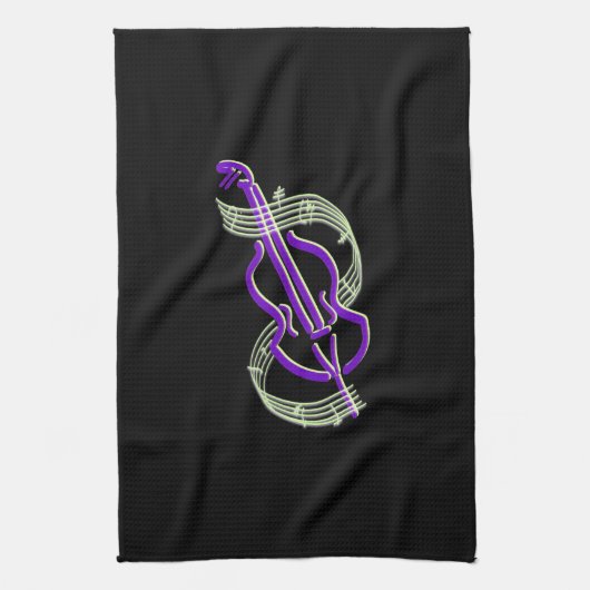 チェロのデザイン キッチンタオル (縦)