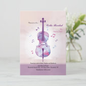 チェロの演奏会の招待状 招待状 (スタンド正面)