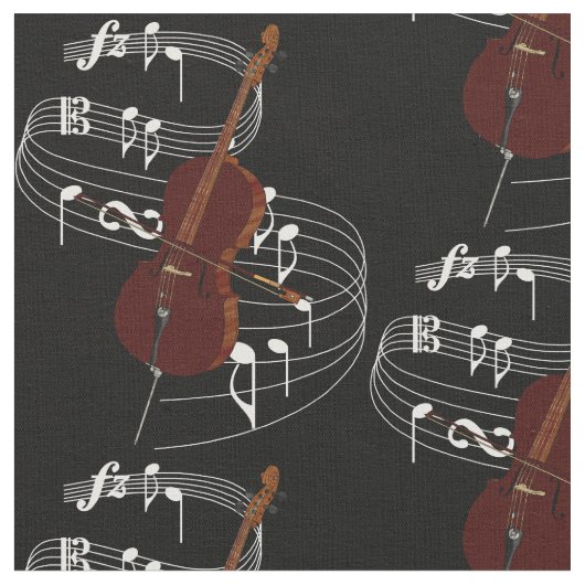 チェロの生地-暗闇 ファブリック (クローズアップ)