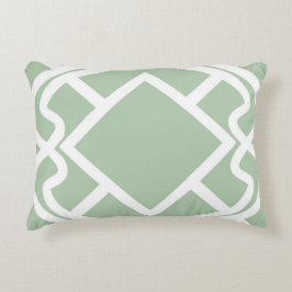 チェロの軽いセージグリーンの格子垣のデザイン アクセントクッション