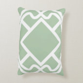 チェロの軽いセージグリーンの格子垣のデザイン アクセントクッション (裏面(縦))
