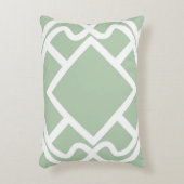 チェロの軽いセージグリーンの格子垣のデザイン アクセントクッション (正面(垂直))