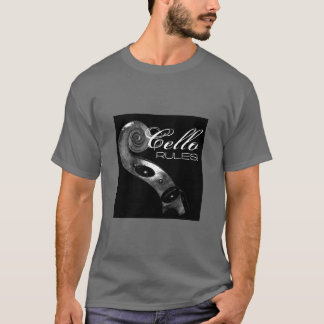チェロは大きい-銀か黒支配します Tシャツ