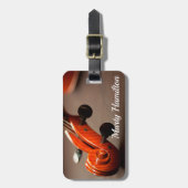 チェロまたはバイオリンの楽器の荷物のラベル ラゲッジタグ (正面縦)