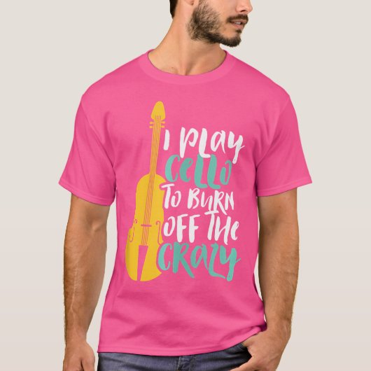 チェロを演奏してクレイジーな面白さを発散 Tシャツ (正面)