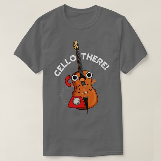 チェロアキュート音楽楽器パン Tシャツ (デザイン正面)