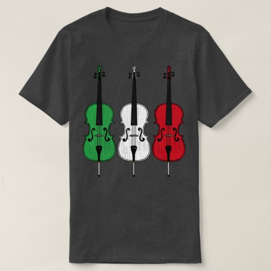 チェロイタリアン国旗Cellist文字列ミュージシャンイタリア Tシャツ (デザイン正面)
