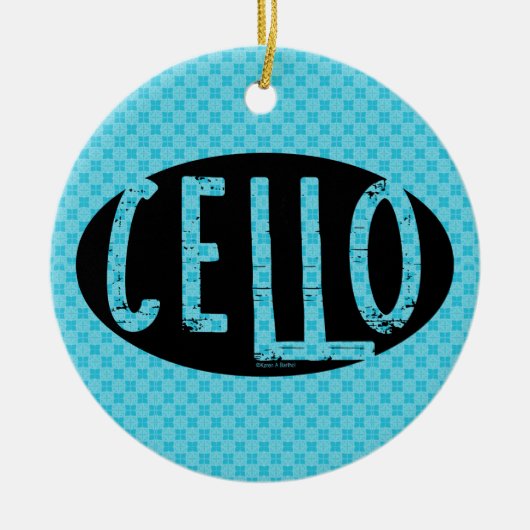 チェロオーバルラフ文字 セラミックオーナメント (正面)