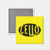 チェロオーバルラフ文字 マグネット (正面/裏面)