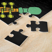 チェロカラフルスと音楽ノートのパターン ジグソーパズル (側面)