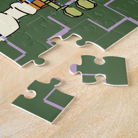 チェロカラフルスパターンブルース ジグソーパズル (側面)