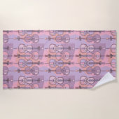 チェロカラフルパターン ビーチタオル (正面)