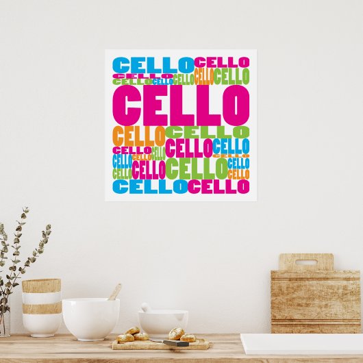 チェロカラフル ポスター (キッチン)