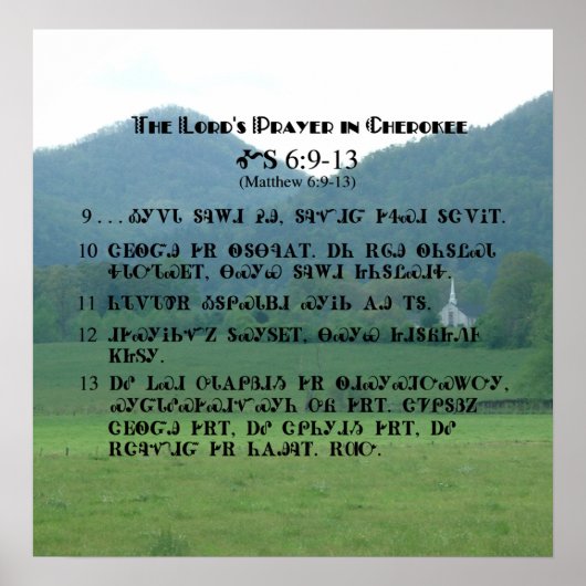チェロキーの主の祈りの言葉キャラクターポスター ポスター (正面)