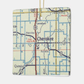 チェロキーアイオワヴィンテージの地図 セラミックオーナメント (左)