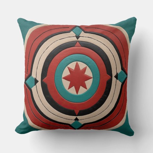 チェロキーインスパイア幾何図形 クッション (正面)