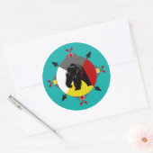 チェロキーベア4方向ラウンドステッカー ラウンドシール (封筒)