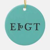 チェロキーラブユーアクアブルーカスタマイズ セラミックオーナメント (正面)