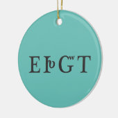 チェロキーラブユーアクアブルーカスタマイズ セラミックオーナメント (左)