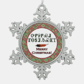 チェロキー休日の挨拶のピューターのオーナメント スノーフレークピューターオーナメント (正面)