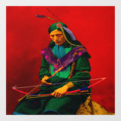 チェロキー先住民ポップ・アートのアメリカンアートウォールデカール ウィンドウサイン (シート)