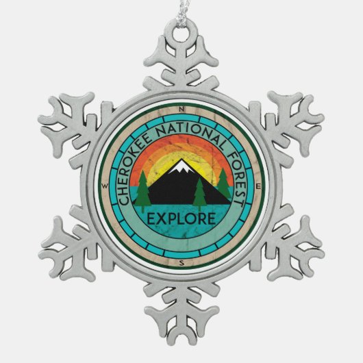 チェロキー国立森林テネシー スノーフレークピューターオーナメント (正面)