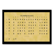 チェロキー字音表の平らなカード