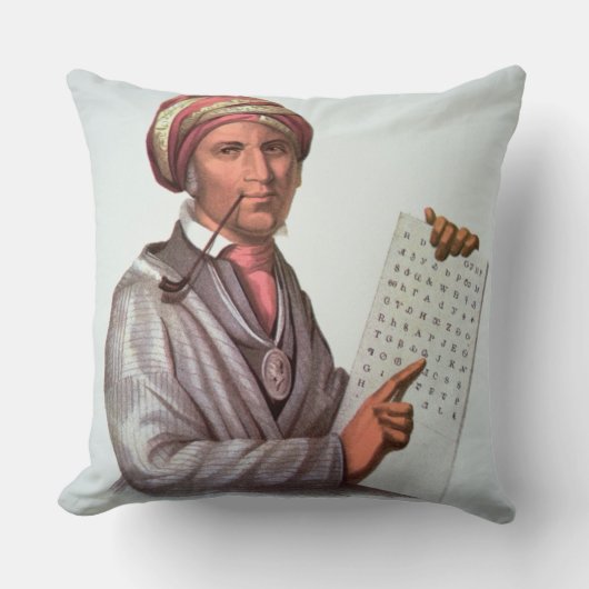 チェロキー学者、Sequoyah (1776-1843年) (色 クッション (正面)