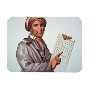 チェロキー学者、Sequoyah (1776-1843年) (色 マグネット