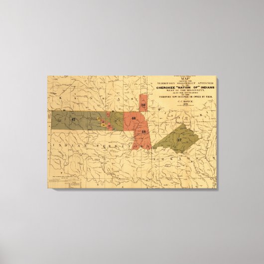チェロキー族の旧限界"国家の"インディアン キャンバスプリント (正面)