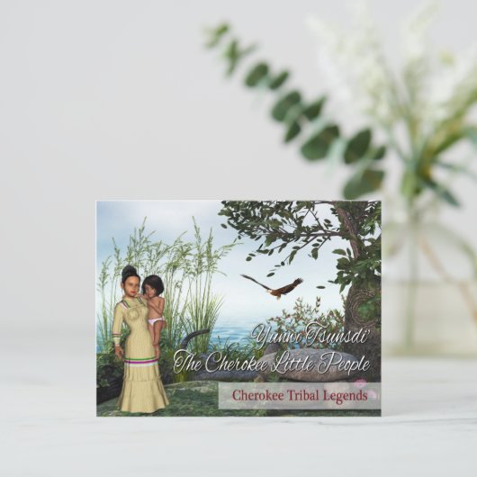 チェロキー族の部族の伝説：小さな人々 ポストカード (スタンド正面)