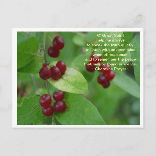 チェロキー祈りの言葉 ポストカード (正面)